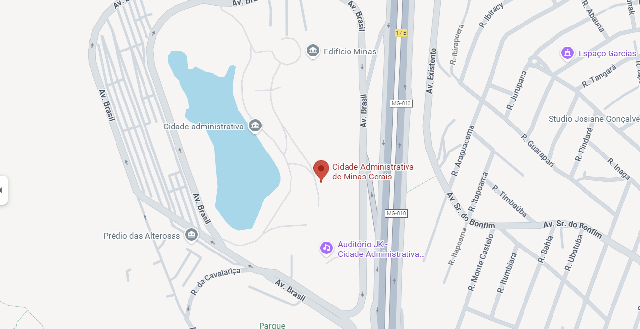Mapa de localização: Cidade Administrativa
